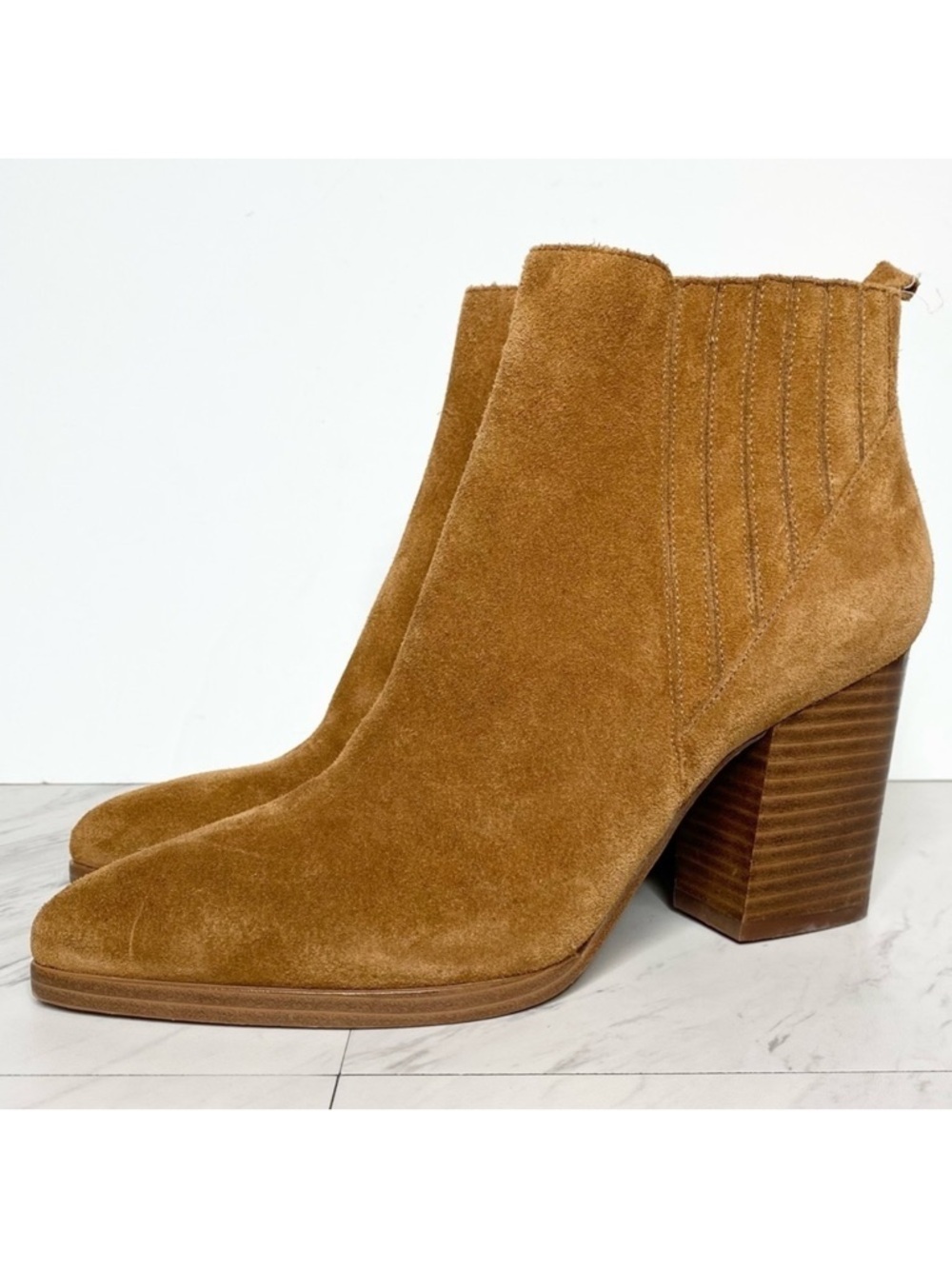 Marc Fisher Alva Brown Suede Bootie 9 1/2 M